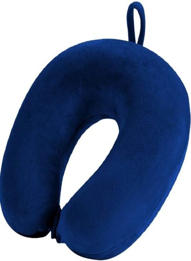 Minitul Neck Pillow for Travel, Travel Pillow for Flights, Memory Foam Neck Pillow, Travel Neck Pillow with Velvet Soft Washable Cover, Flight Pillow for Neck for Men and Women (Blue), Pain Relief Pack of 1 - Image 1